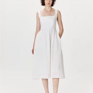 Quince Linen White Sleeveless Dress